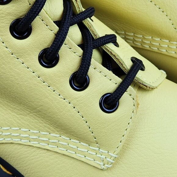 🩵NIB Dr. Martens Lemon Yellow Pascal Virginia Leather 1460 Boots Size 11 - Picture 10 of 15